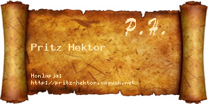 Pritz Hektor névjegykártya